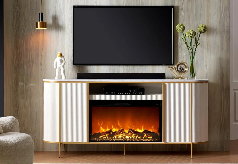 electric fireplace in living room